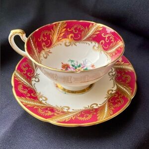 Her Majesty’s Paragon Teacup and Saucer set | Signed Antique | Made in England